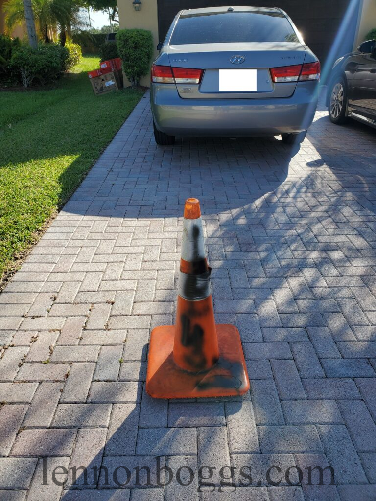 Graffiti on street cone